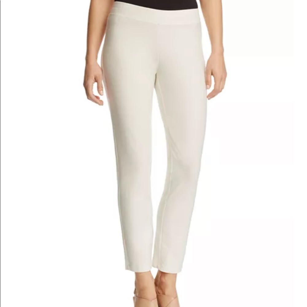 Eileen Fisher the system stretch slim ankle pant with yoke size XS in bone